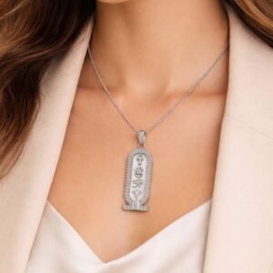 Personalized Silver & Zircon Egyptian Cartouche